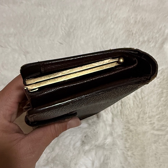 Louis Vuitton Ebene Damier Kiss lock wallet Checkered Brown - Picture 4 of 10